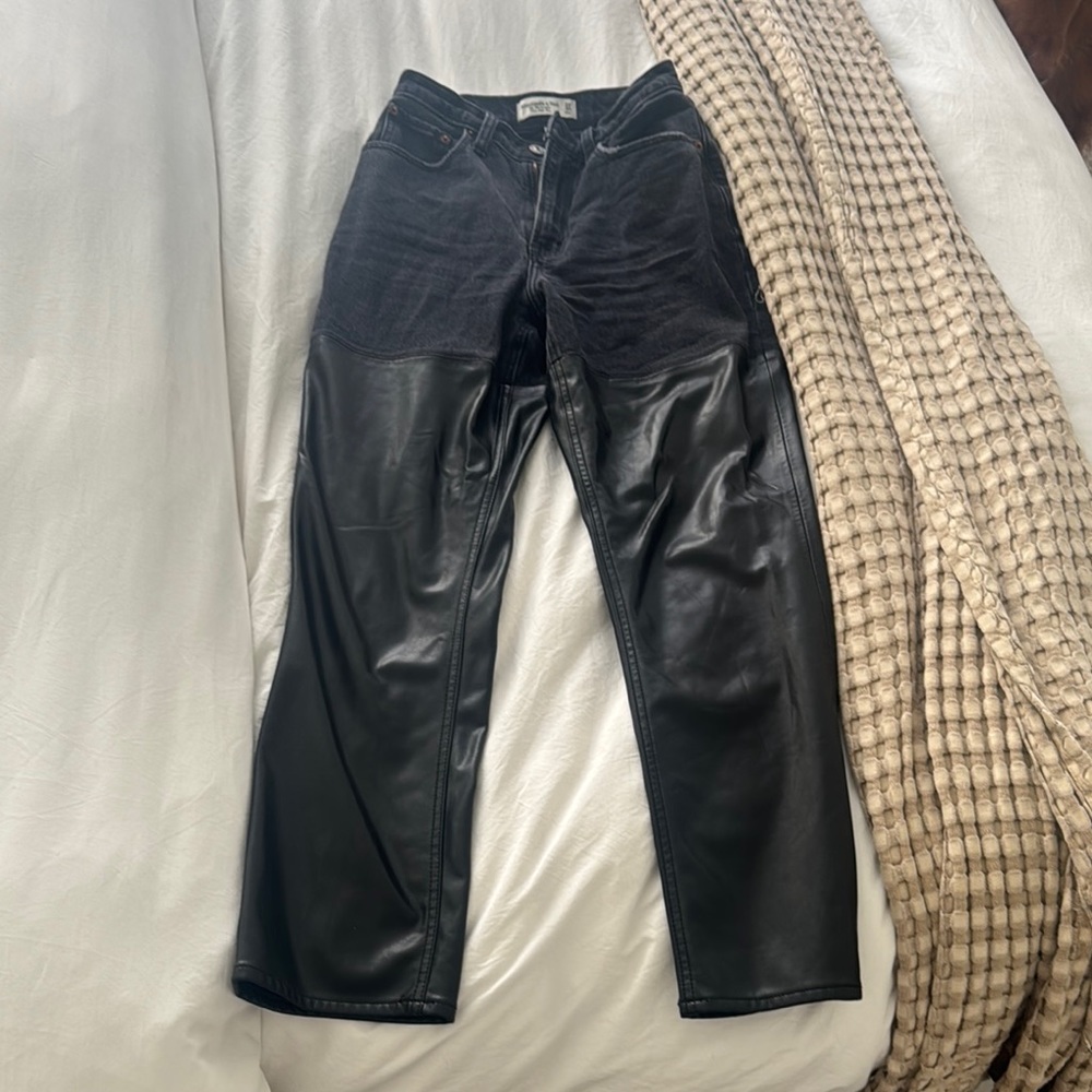 A&F Black Leather Pants
